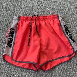 Victoria's Secret PINK Coral Running Shorts - LOVE PINK Mesh Side Logo